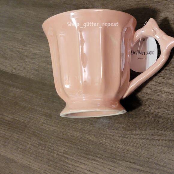 Set of 2 iridescent tea coffee cups Delilah Jane bow bows - Picture 6 of 6